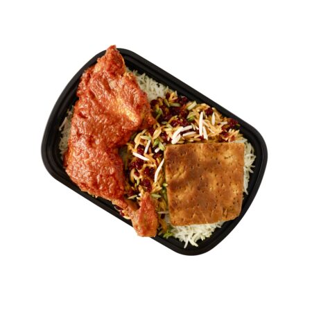 Zereshk Polo With Chicken Leg