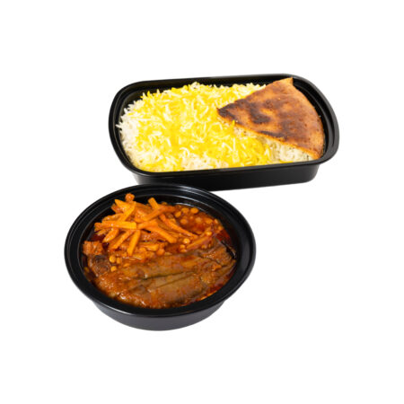 Gheymeh Stew With Fried Eggplant & Fried Potato whit Rice