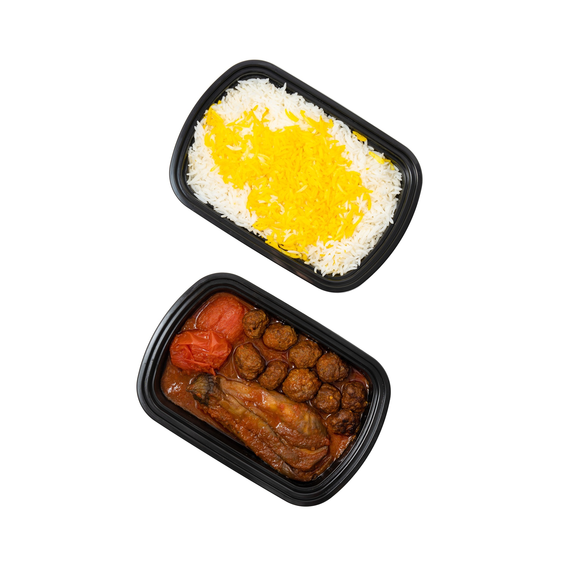 Kofteh Bademjon Shirazi with rice